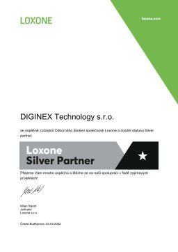 Certifikace Loxone - SILVER PARTNER